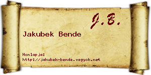 Jakubek Bende névjegykártya